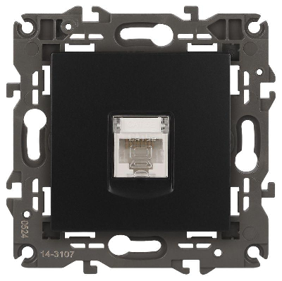 Розетка компьютерная 1-м Elegance 14-3107-05 RJ45 IP20 механизм антрацит Эра Б0034306