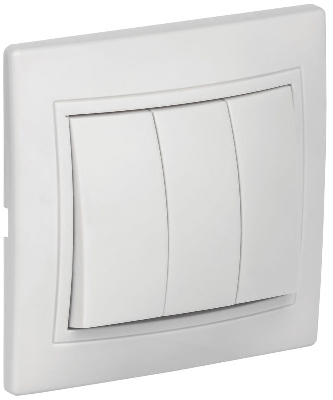 Выключатель 3-кл. СП Кварта 10А IP20 ВС10-3-0-КБ бел. GENERICA EVK30-K01-10-DM