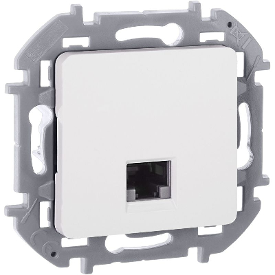 Розетка компьютерная Inspiria RJ45 кат.6 UTP механизм бел. IEK 673830