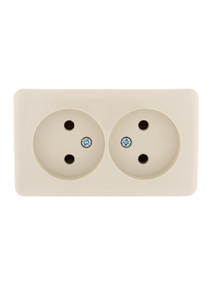 Розетка 2-м ОП Viola 16А IP20 без заземл. крем. LEZARD 751-0300-128