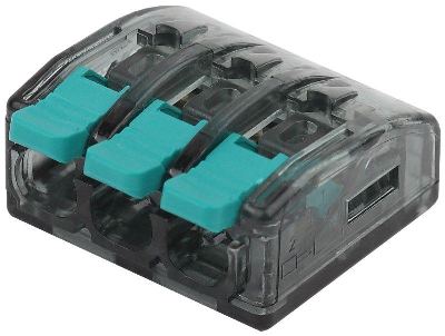 Клемма строительно-монтажная СМК компактная 413 NO-224-50 3-проводная 0.5-4кв.мм с рычагом (уп.2 шт) Эра Б0043968