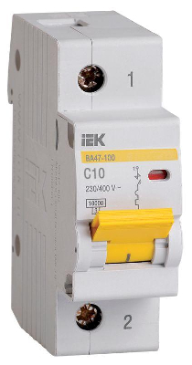 Выключатель автоматический модульный 1п C 10А 10кА ВА47-100 KARAT IEK MVA40-1-010-C