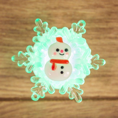 Фигура светодиодная "Снеговик на снежинке" 5.5х5.5см LED RGB 0.1Вт IP20 Neon-Night 501-038