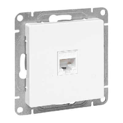 Розетка компьютерная СП Эпика RJ45 кат.5 механизм бел. EKF UP1-SOW-RJ45-5