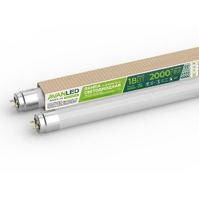 Лампа светодиодная AL T8-18-865-1200-М 18Вт линейная матовая 6500К холод. бел. G13 2000лм 195-265В РФ AVANLED 11112651