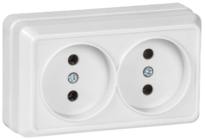 Розетка 2-м ОП Октава 10А IP20 без заземл. бел. GENERICA ERO20-K01-10-DC