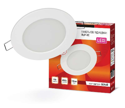 Светильник светодиодный RLP-VC 9Вт 6500К IP40 630лм 230В 118мм круглый встраив. панель бел. IN HOME 4690612024523