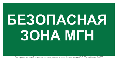 Знак безопасности BL-2010B.E68"Безопасная зона для МГН" Белый свет a18340