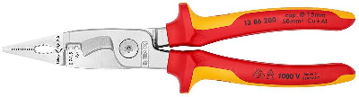 Клещи электромонтажные VDE 6-в-1 L-200мм Knipex KN-1386200