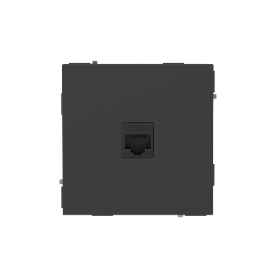 Розетка компьютерная 1-м KANT RJ45 кат.6A без шторки черн. уголь DKC 7012673