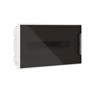 Щиток встраиваемый Фрейм (FRAME) ЩРв-п-18 18мод с тонированной дверцей с 2 шинами PEN на 8 и 10 отверст. бел. DKC F18B1WD