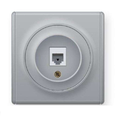 Розетка компьютерная 1-м СП Florence RJ45 кат.5E механизм сер. (1E20701302) OneKeyElectro 2172839