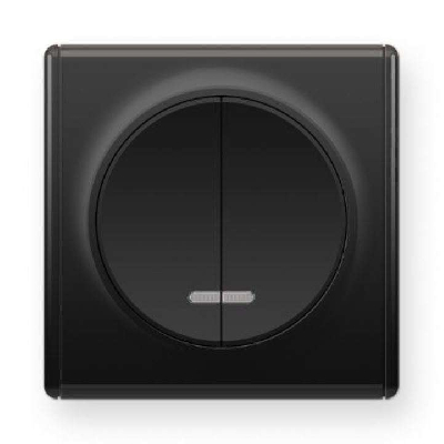 Выключатель 2-кл. СП Florence 10А IP20 с подсветкой механизм черн. (1E31801303) OneKeyElectro 2172825