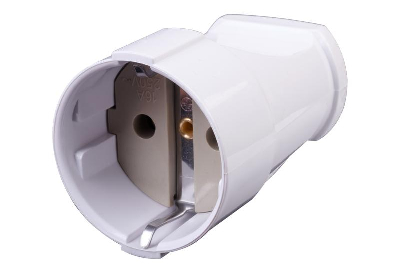 Розетка кабельная ABS-пластик прямая с/з 16А 250В IP20REV бел. Duwi 30458 6