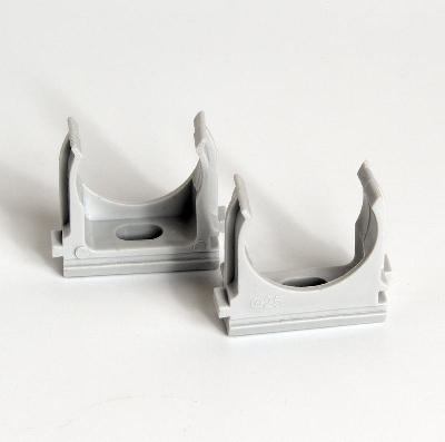 Держатель для труб (клипса) d25мм сер. (уп.100шт) TOKOV ELECTRIC TKE-LC-25-C06/100