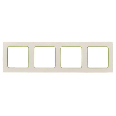 Рамка 4-м Стокгольм бел. с линией цвета зел. PROxima EKF EAM-G-303-10