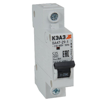 Выключатель автоматический модульный ВА47-29-1D10-УХЛ3 (4.5кА) КЭАЗ 318210