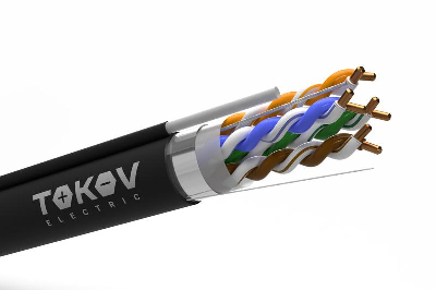 Кабель витая пара F/UTP 4х2х24AWG(0.51мм) + трос кат.5E PE Fluke tested (м) PRO TOKOV ELECTRIC TKP-C05-F42-5E-305-ODC