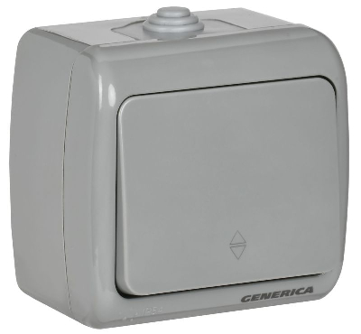 Выключатель проходной 1-кл. 1п ОП AQUATIC ВС-20-1-2-А 10А IP54 GENERICA EVA12-K03-10-54