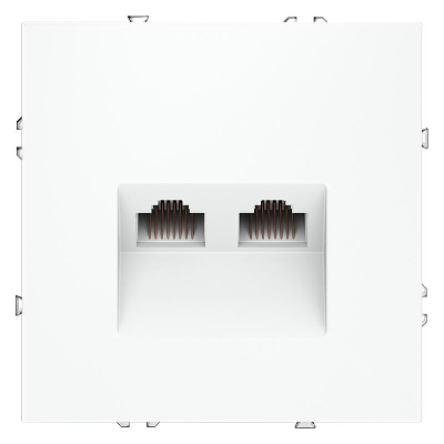 Розетка компьютерная 2-м СП S70 RJ45 + RJ45 кат.6 механизм бел. матов. Voltum VLS060202
