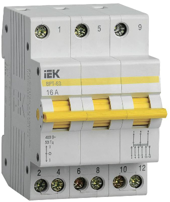 Выключатель-разъединитель трехпозиционный 3п ВРТ-63 16А KARAT IEK MPR10-3-016