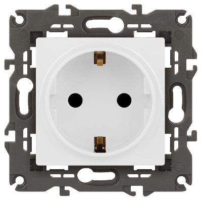 Розетка 1-м СП Эра Elegance 14-2102-01 16А IP20 16AX 250В 2P+E Schuko защ. шторки бел. Эра Б0034272