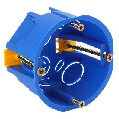 Коробка установочная приборная КУП 68х45мм для полых стен с саморезами с пластиковыми лапками IP30 син. Эра Б0037430