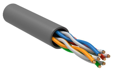 Кабель витая пара U/UTP кат.5E 4х2х24AWG solid CCA PVC сер. (м) GENERICA BC1-C5E04-111-100-G