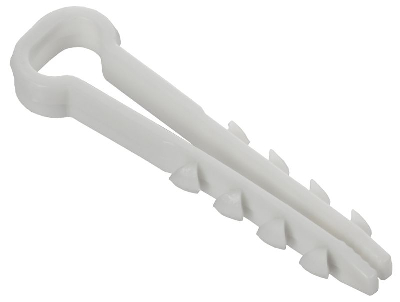 Дюбель-хомут 8х5мм для плоского кабеля нейлон бел. (уп.100шт) GENERICA UDH14-08-05-100-K01-G