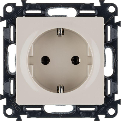 Розетка 1-м СП Valena Life 16А IP2X 250В 2P+E безвинтов. клеммы с лицев. панелью механизм сл. кость Leg 753521