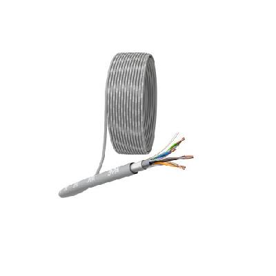 Кабель витая пара F/UTP кат.5E 4х2х24AWG solid CU PVC сер. (м) F-4-PVC Эра Б0044688