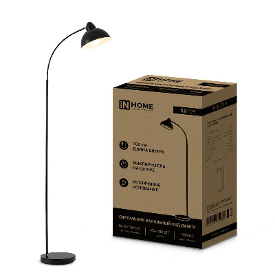 Светильник ТНО 03Ч 60Вт E27 230В торшер напольн. на основании под лампу черн. IN HOME 4690612042688