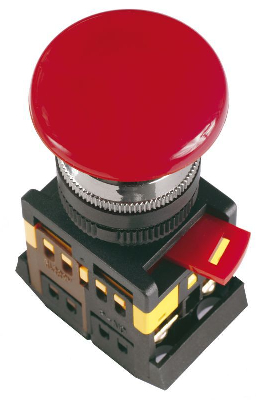 Кнопка "Грибок" AEAL-22 d22мм 1НО+1НЗ 240В с фиксацией красн. GENERICA BBG60-AEAL-K04