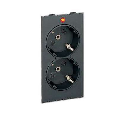 Розетка 2-м СП Simon Connect 16А IP20 250В 2х2P+E с заземл. с индикацией S-модуль механизм графит Simon S1-14