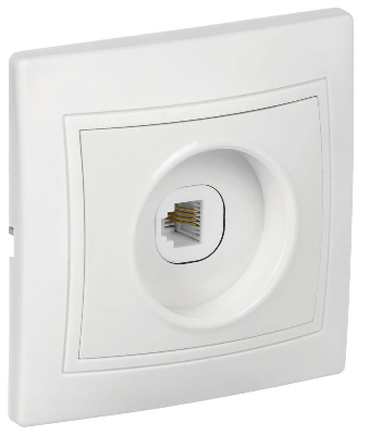 Розетка телефонная 1-м СП Кварта РТ10-КБ IP20 бел. GENERICA ETK10-K01-DM