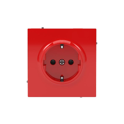 Розетка силовая KANT 2P+E без шторки красн. сатин DKC 7001033