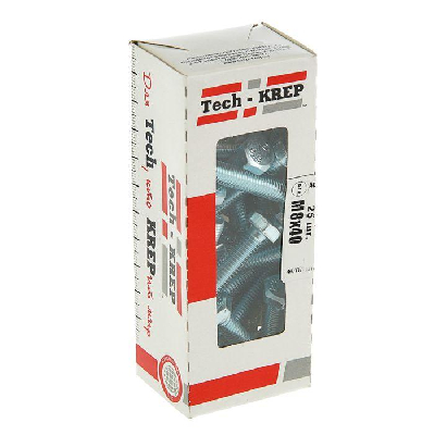 Болт с шестигранной головкой М8х40 DIN 933 оцинк. (уп.25шт) Tech-Krep/Zitar 105210