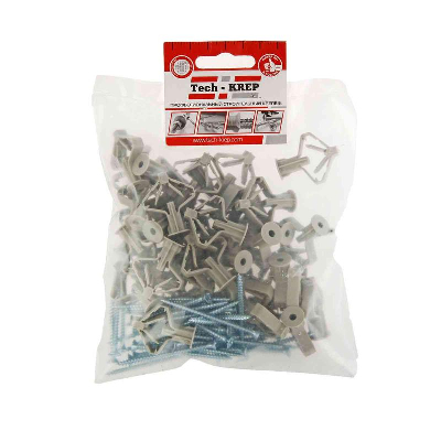 Дюбель для гипсокартона "бабочка" 10х50 с саморезом 4х60 (пакет) (уп.40шт) Zitar 126702