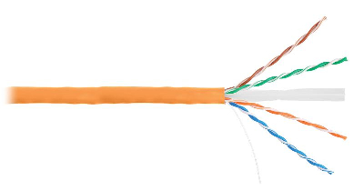 Кабель U/UTP кат.6 4 пары LSZHнг(B)-HF оранж. (уп.305м) NETLAN EC-UU004-6-LSZH-OR