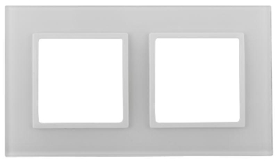 Рамка 2-м 14-5102-01 стекло Elegance бел.+бел. Эра Б0059168