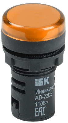 Лампа светосигнальная AD22DS d22мм 12В AC/DC желт. KARAT IEK BLS10-ADDS-012-K05