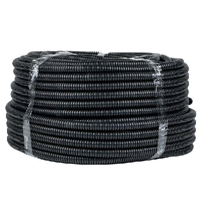 Труба гофрированная ПНД гибкая тяжелая d20мм с протяжкой черн. (уп.100м) PROxima EKF tpnd-20-t