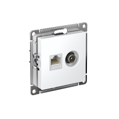 Розетка компьютерная + телевизионная 2-м СП AtlasDesign RJ45 кат.5E + TV механизм лотос SE ATN001389