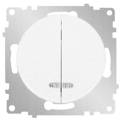 Выключатель 2-кл. СП Florence 10А IP20 с подсветкой механизм бел. (1E31801300) OneKeyElectro 2172779