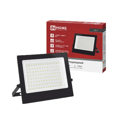 Прожектор светодиодный СДО-7 100Вт 4000К IP65 230В черн. IN HOME 4690612055152