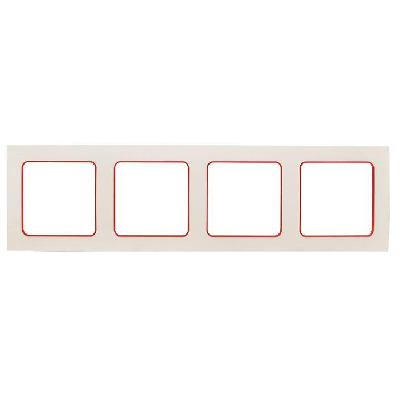 Рамка 4-м Стокгольм бел. с линией цвета красн. PROxima EKF EAM-G-305-10