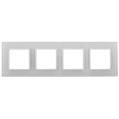 Рамка 4-м 14-5104-01 стекло Elegance бел.+бел. Эра Б0059172