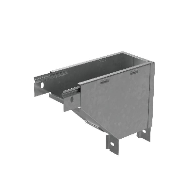 Угол для лотка вертикальный внешний правый с разворотом трассы на 90град. 100х50 сталь 1мм "ПЛЮС" VLPDplus90-50-100-R КМ PL2118