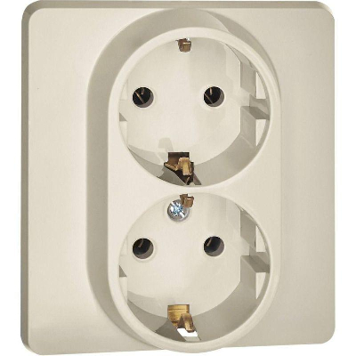 Розетка Inspiria 16А 250В 2х2P+E немецк. стандарт сл. кость IEK 673751