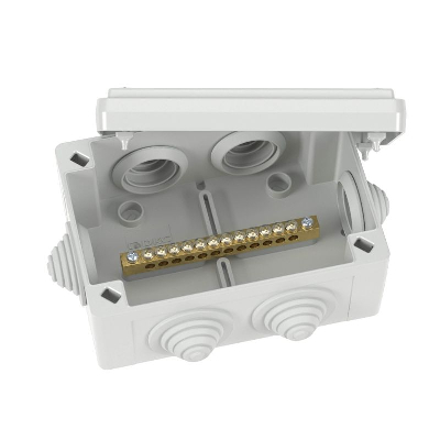 Коробка уравнивания потенциалов 12 зажимов 6 вводов д.25мм 120х80х50мм IP55 DKC NE3112